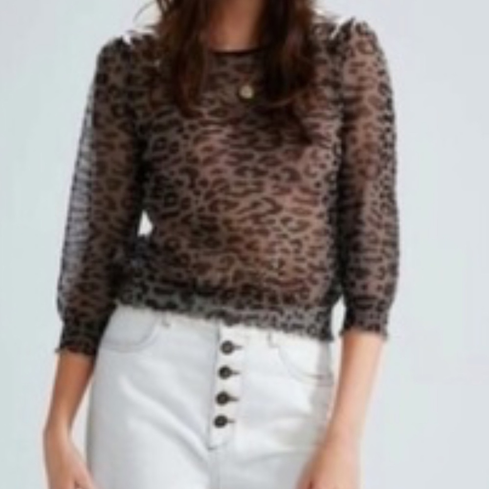Semi sheer mesh top